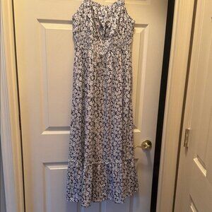 Grace Karin Navy and White Floral Maxi Dress